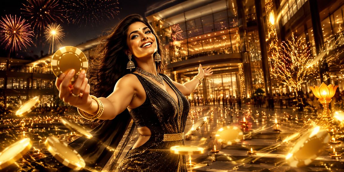 Happy player registering on a mobile device during Diwali festival