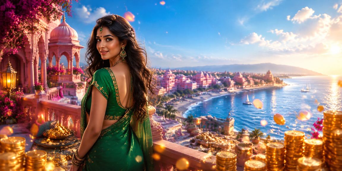 Indian woman enjoying Teen Patti online in traditional attire